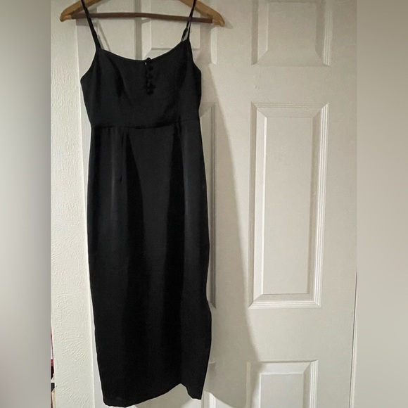 NEW BCBGeneration Black Satin Slip Dress Size 2 - Picture 3 of 5
